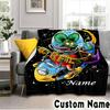 Custom Name Space Rat Adventure Throws Blanket Flannel Blankets for Couch Bed Gifts for Men Women Picnic blanket Christmas fan gifts