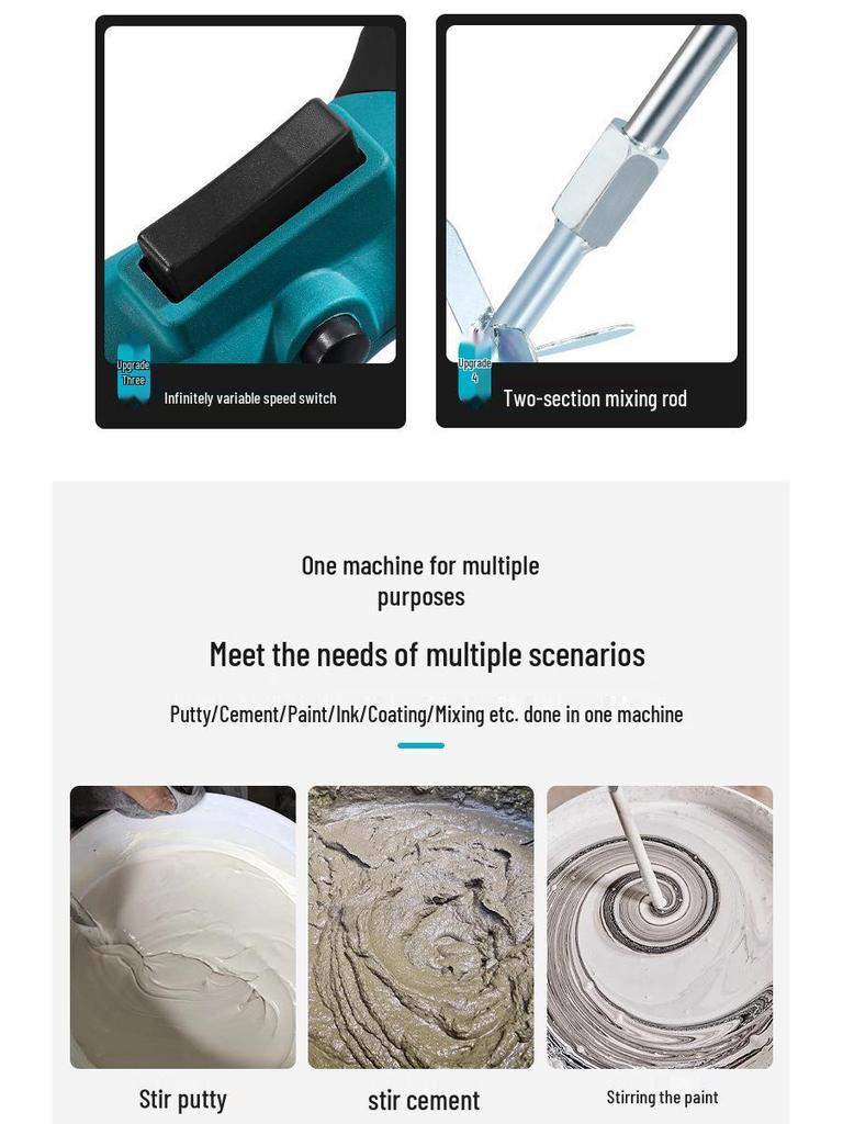 Ручной электрический миксер высокой мощности для бетона, цемента, штукатурки, краски и шпатлевки