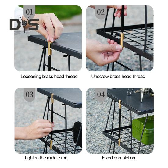 Стержень для соединения сетчатого стола, прочный алюминиевый сплав, латунные концы, регулируемый, портативный, складной, для кемпинга, крепежный металлический соединительный столб