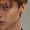 Vnox 1 шт. Готические Панк Кольца Серьги для Мужчин Женщин, Черная Нержавеющая Сталь Huggie Кольца Серьги, Крест Геометрический Подвеска