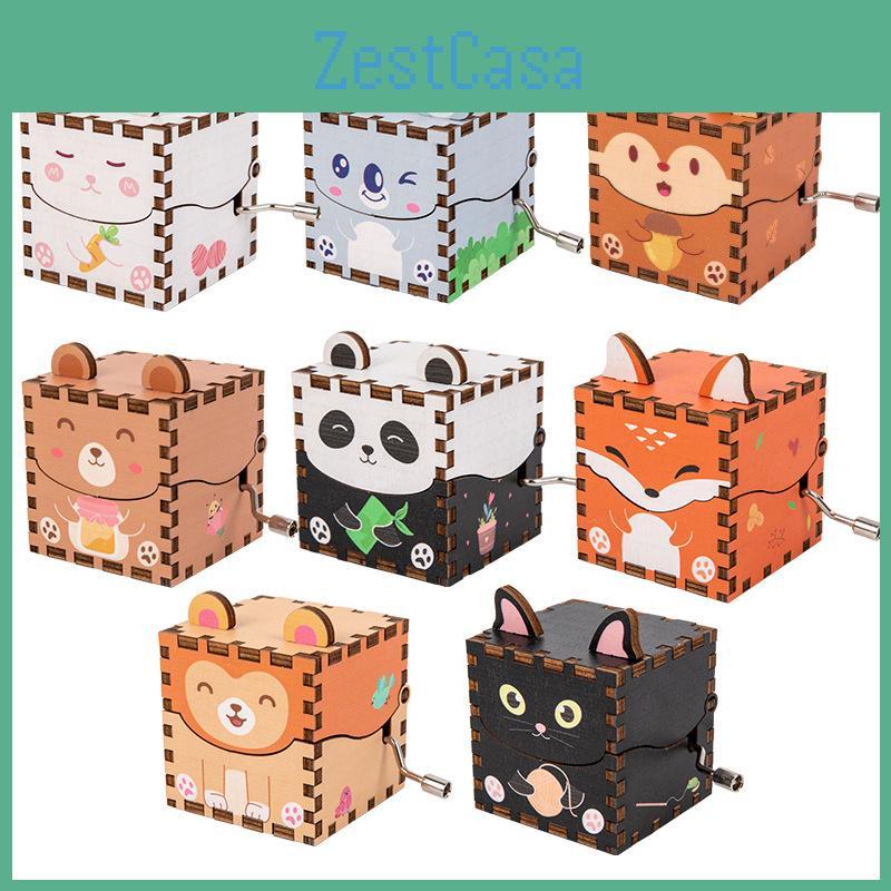 Деревянная музыкальная шкатулка-игрушка в форме животных (кролик, лиса, панда) для детей от 3 до 6 лет Подарок для девочек