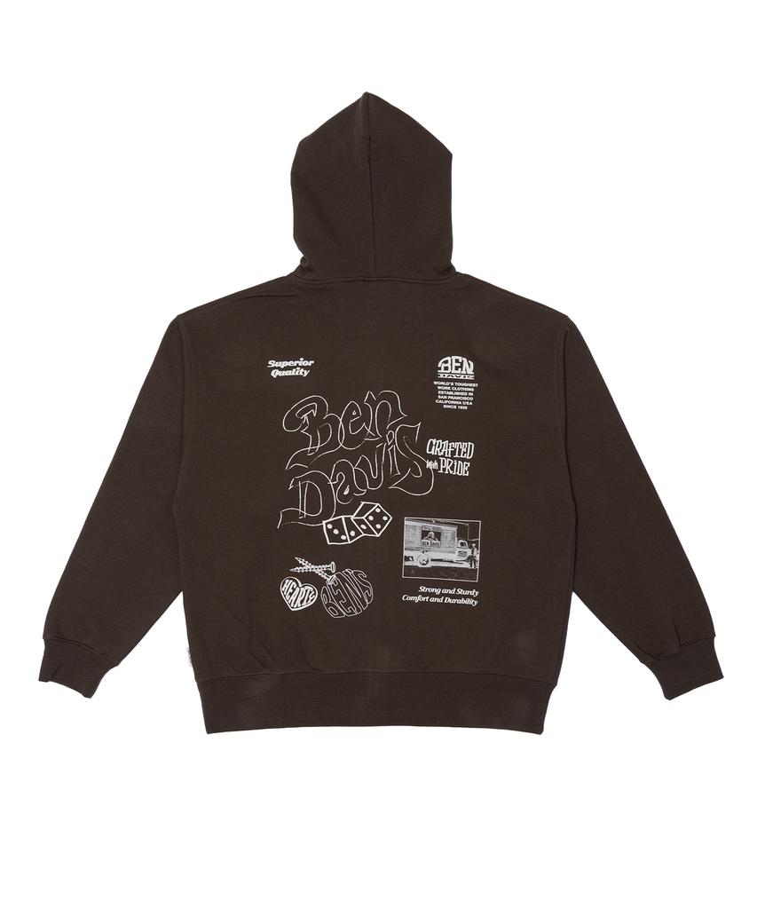 Толстовка с молнией Ben Davis White Label Rough Idea Темно-коричневая