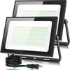 KIWEN Thin Set of LED Floodlight 80W 10000LM Daylight Color LED Light Outdoor IP66 Waterproof Heavy Rain Compatible Work Light LED 100V Compatible