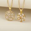 Nidin Light Luxury Trendy Water-drop/Heart Crystal Zircon Flower Pendant Necklace For Women Female Round Shape Delicate Jewelry