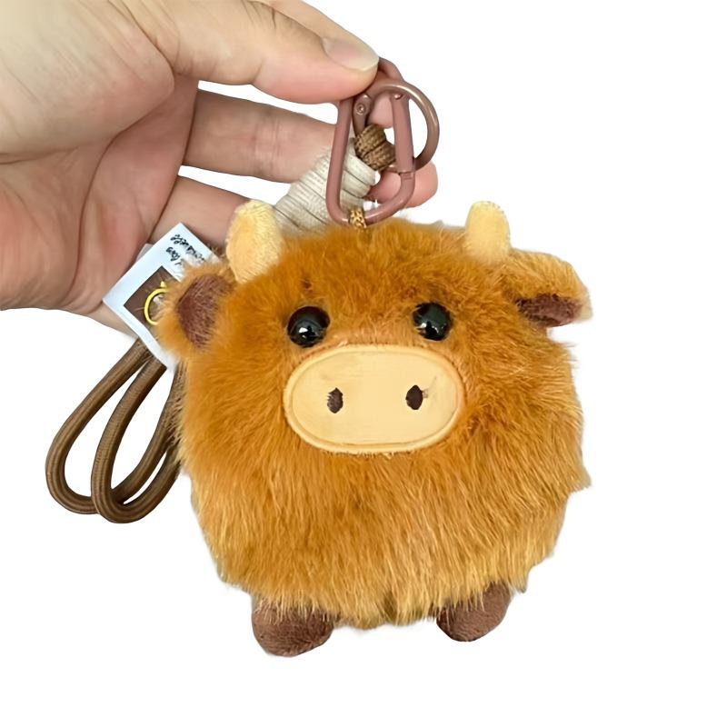Игрушка Плюшевая Шотландская Корова Хайленд Милое Мягкое Животное Подвеска Супер Мягкая Игрушка Кукла Аксессуары для Рюкзака Рождественский Подарок