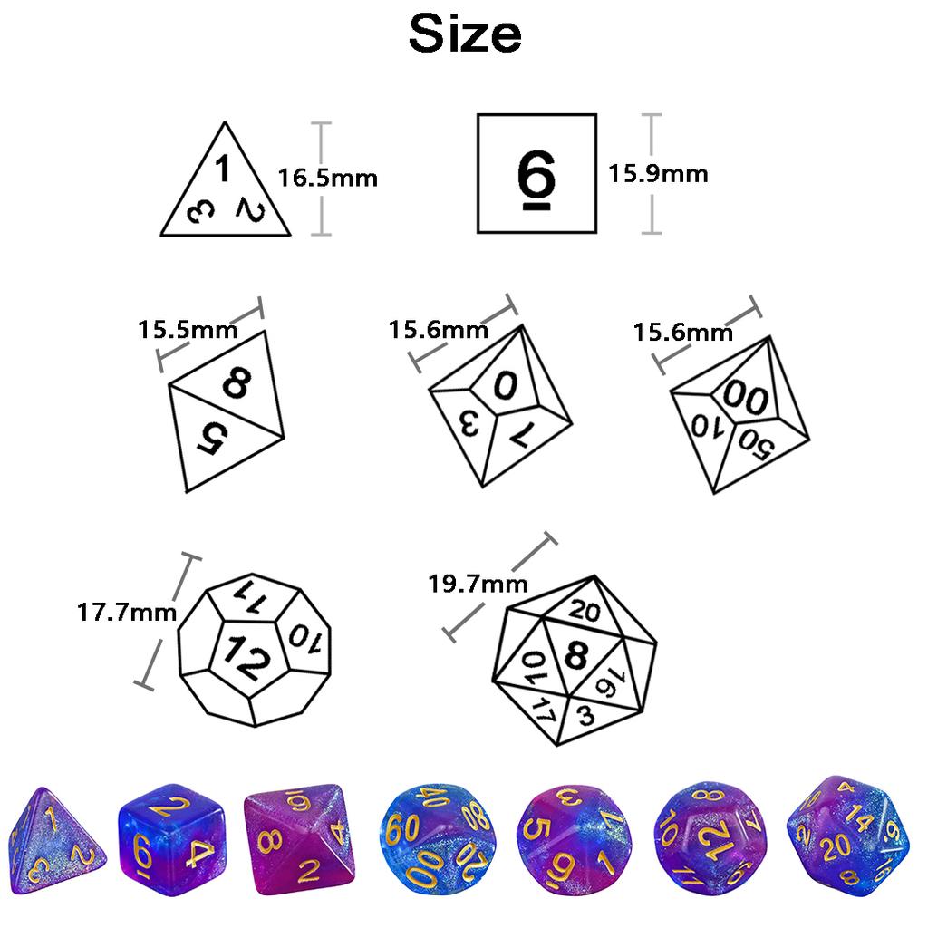 Набор многогранных кубиков DND, двухцветные игровые кости, настольная игра для бара, клуба, вечеринки
