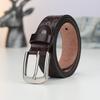 Мужской ремень из чистой коровьей кожи с игольной пряжкой Qingzhong Деловой Классический Ретро Ремень для костюма Ремень для джинсов