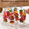 Stainless Steel Fryer Skewer Stand with Polished Edges Rustproof Dishwasher Safe Vertical Skewer Air Fryer Accessories