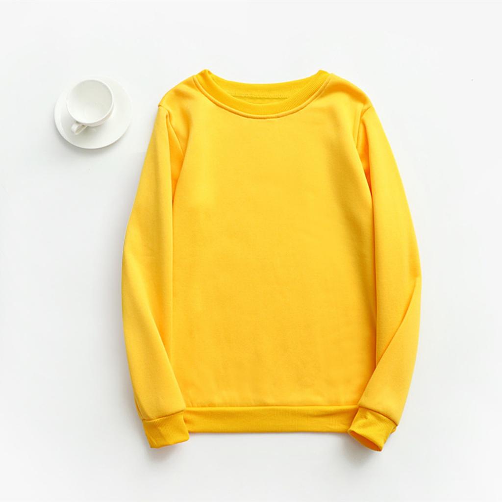 Женский осенне-зимний топ с круглым вырезом и длинными рукавами, однотонная повседневная толстовка с капюшоном