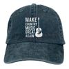 Make Country Music Great Again Hat,Washed Cowboy Baseball Cap Unisex and Women Trucker Hat Dad Cap
