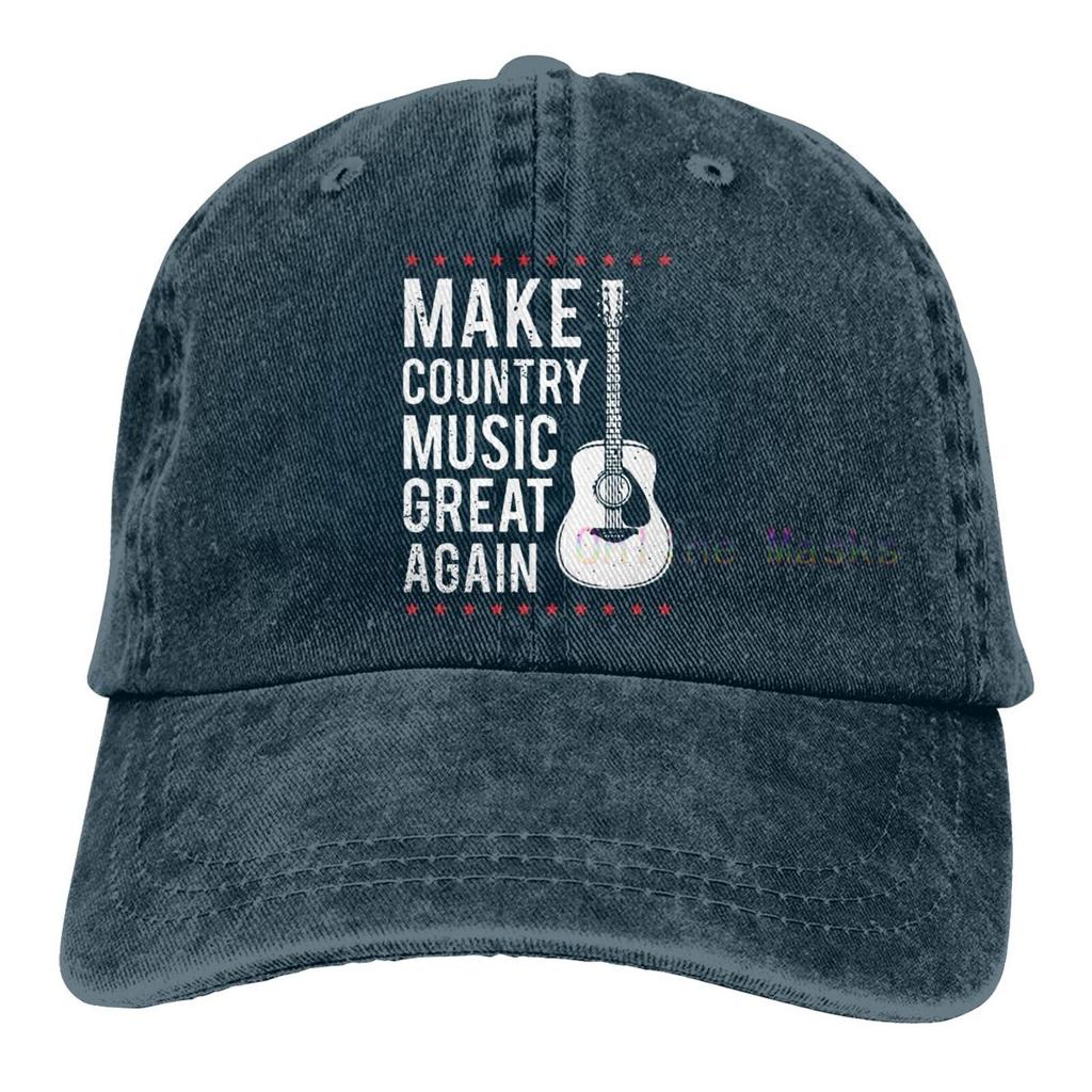 Make Country Music Great Again Hat,Washed Cowboy Baseball Cap Unisex and Women Trucker Hat Dad Cap