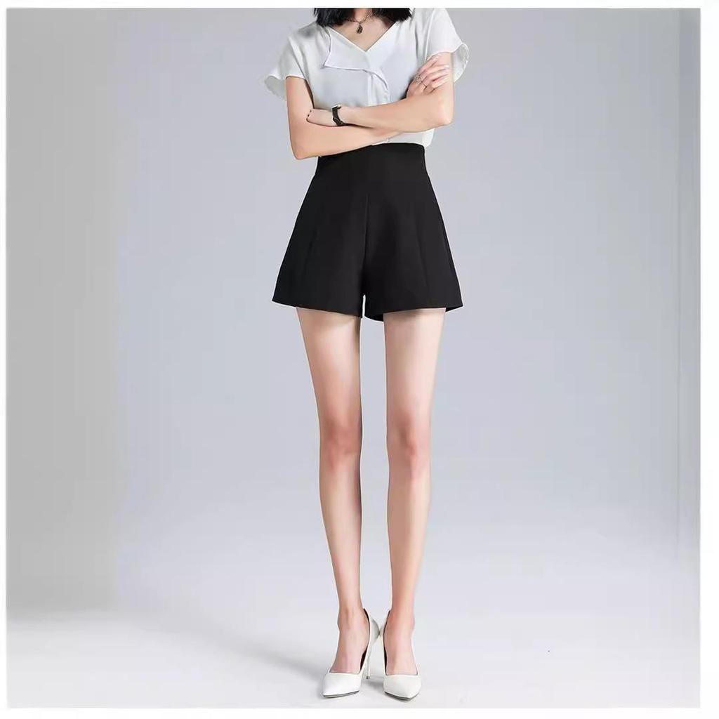 Женские повседневные белые шорты А-силуэта: Стройнящие, Универсальные, С высокой талией, Широкие брюки - Летняя мода 2024