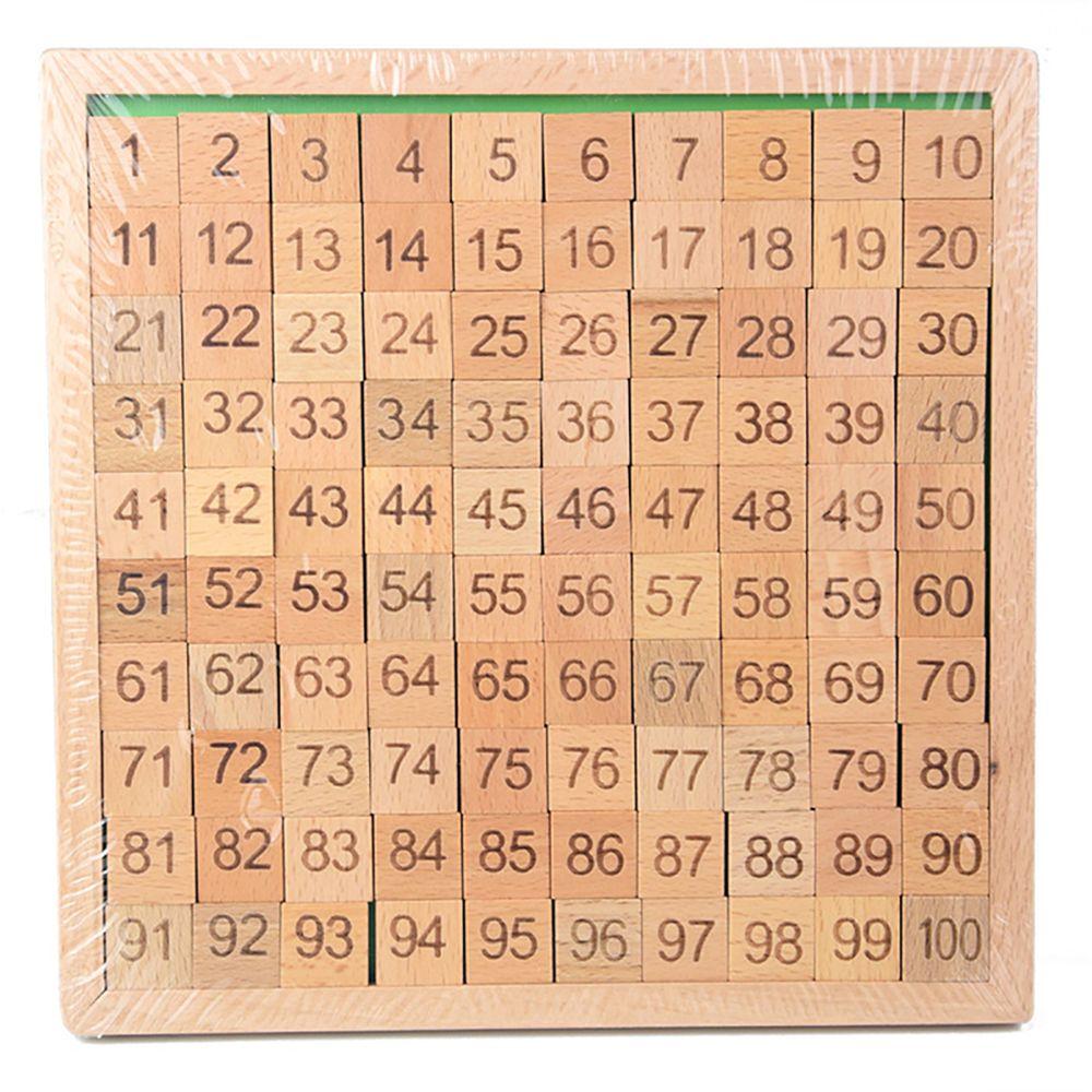 Mathematics Toy Early Learning Wooden Numbers Board 1-100 Consecutive Counting Game Sorting Blocks