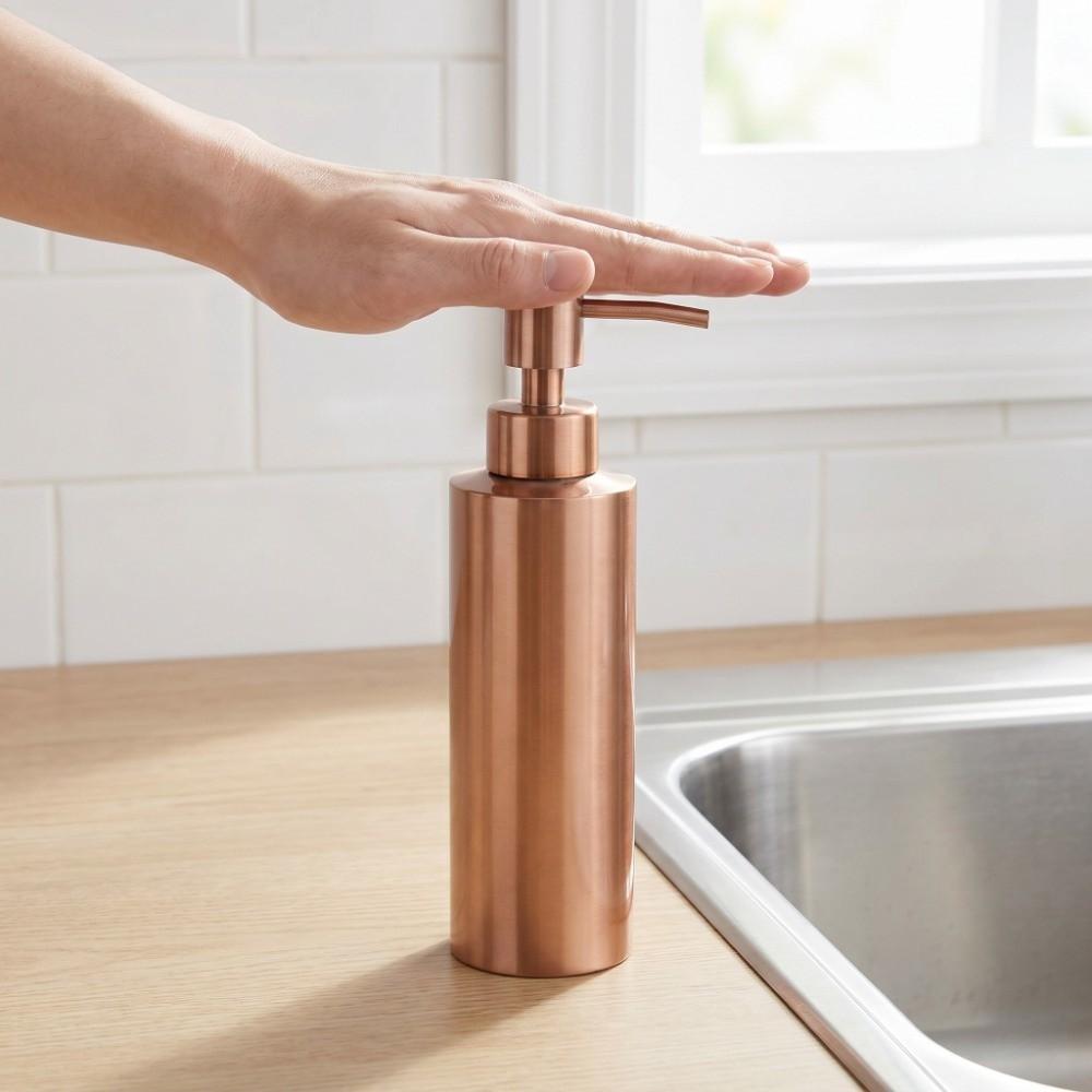 Stainless Steel Soap Dispenser Rose Gold Liquid Dispenser Pump Bottle Salon Home Hotel Office
