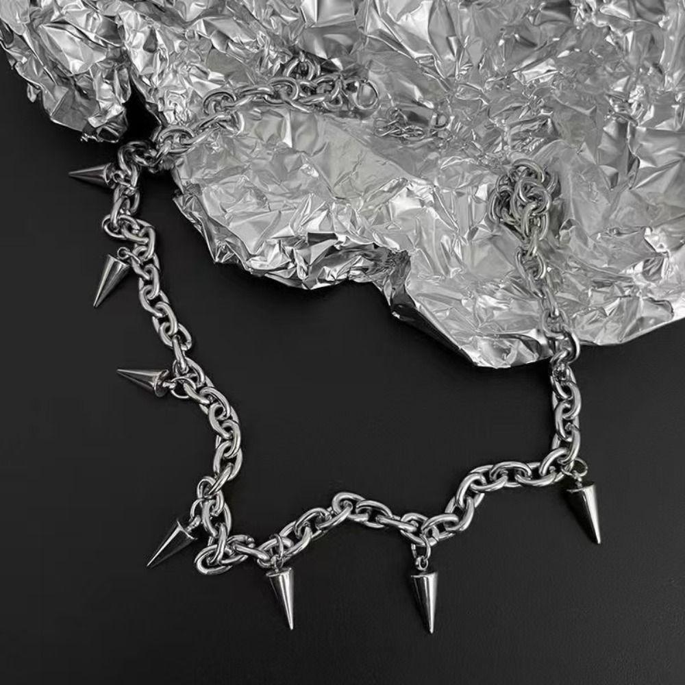 Конусообразный кулон на цепочке Гвоздик Ожерелье Титановая сталь Панк-ожерелье Новое Хип-хоп ожерелье День Святого Валентина