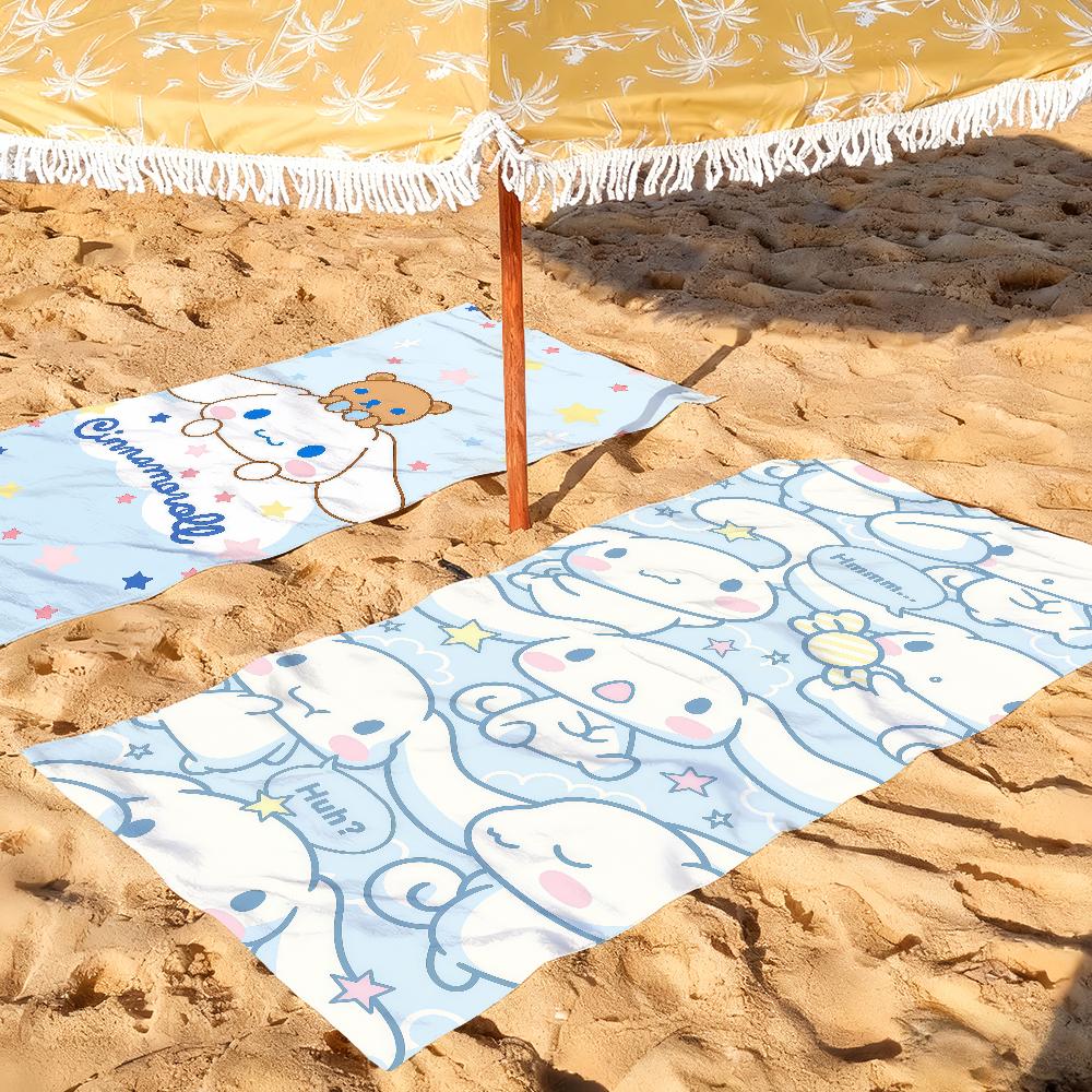 Мультяшный милый C-Cinnamoroll Полотенце Сушилка для полотенец Ванное полотенце Подходит для легкого плавания, кемпинга, йоги, пляжа, активного отдыха