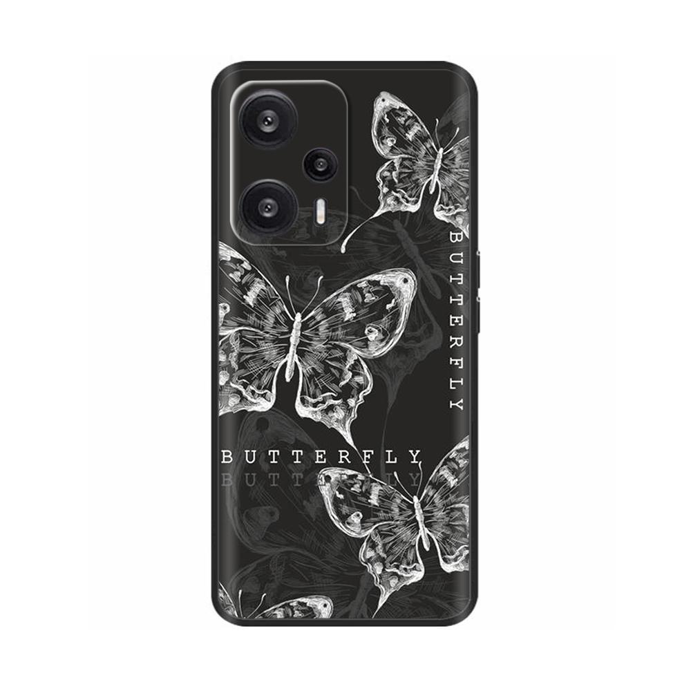 Чехол для Xiaomi Poco F5 Pro Раскрашенный Цветок Задняя Крышка Полная Защита Мягкий Чехол для POCO F5 PocoF5 F5Pro Fundas Чехол для Телефона