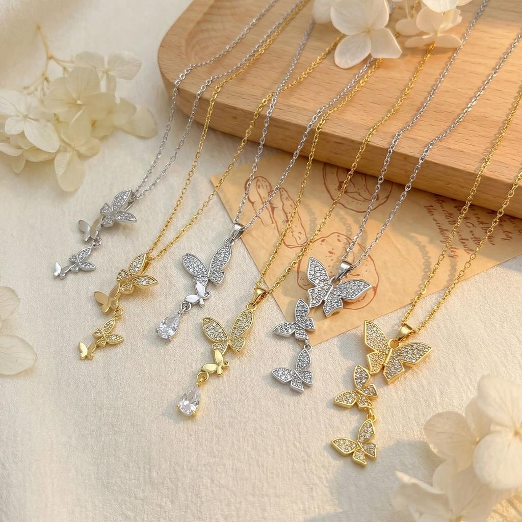 Necklace female versatile butterfly does not fade niche high-end light luxury collarbone chain Xiaohongshu explosive jewelry