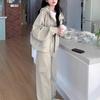 Women's College Style Casual Hoodie & Sweatpants Set - Small Size, Sporty, Spring/Autumn 2025.