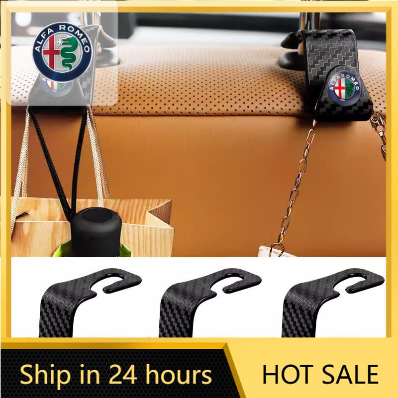 For Alfa Romeo 108 Car Sticker For Alfa Romeo 159 147 1/2/4pcs Car Seat Headrest Hooks Storage Hanger For Alfa Romeo Giulia Stelvio Giulietta 156 1