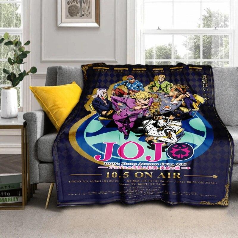 Фланелевое одеяло с 3D принтом аниме Jojo Bizarre Adventure для косплея, для кроватей, походов, пикника, модное покрывало, одеяло