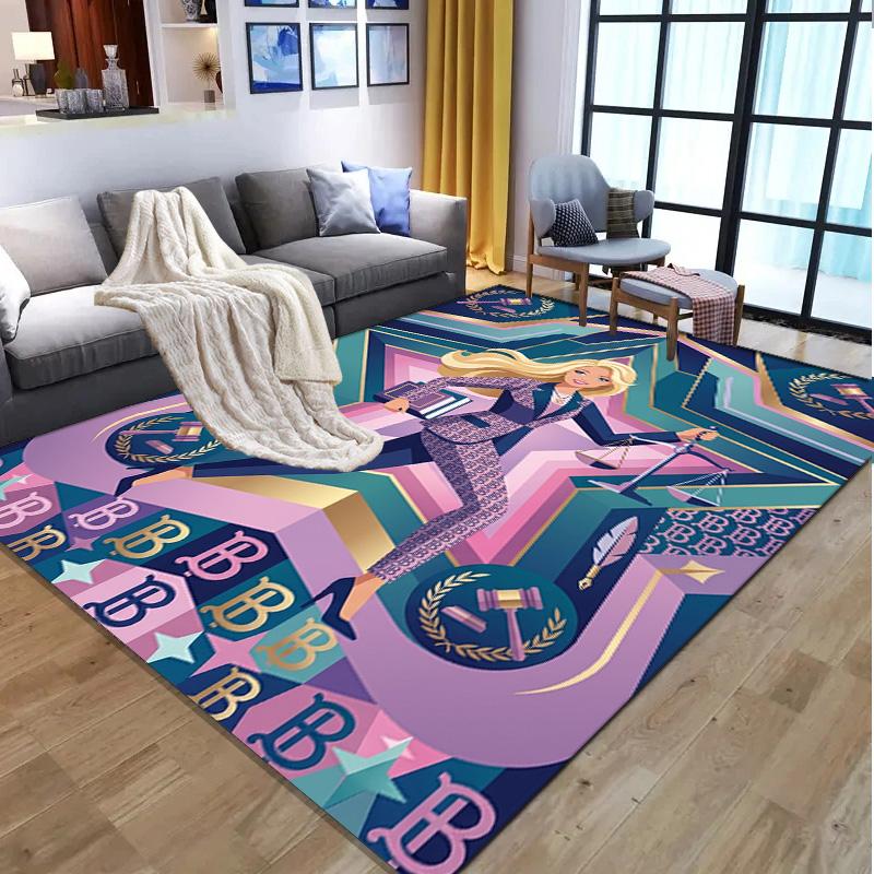 Barbie Pattern Rug, Indoor/Outdoor Mat, for Picnic, Gameroom, Bedroom, Office, Living Room, Home Decor Carpet, Birthday Gift