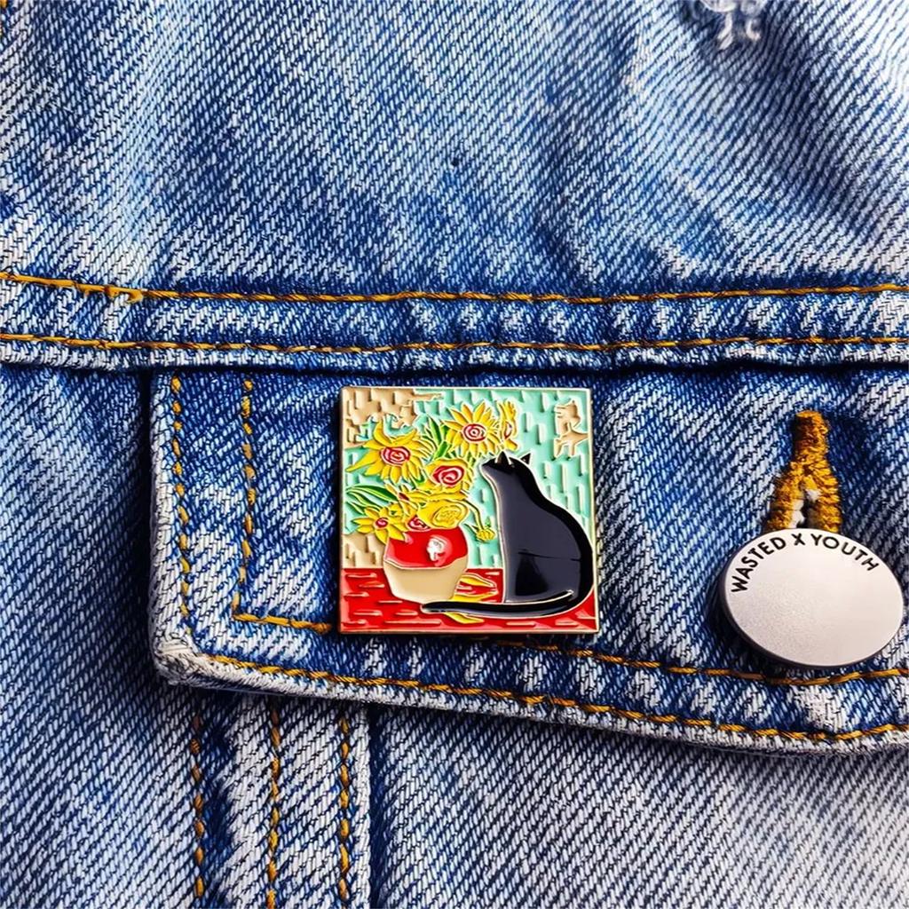 Серия картин маслом Геометрический мультфильм Значок Фиксированный аксессуар