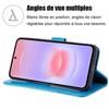 Coque pour Samsung Galaxy A37 5G, Protection Rabat Anti-Rayures Synthécuir Motif Mandala Bleu