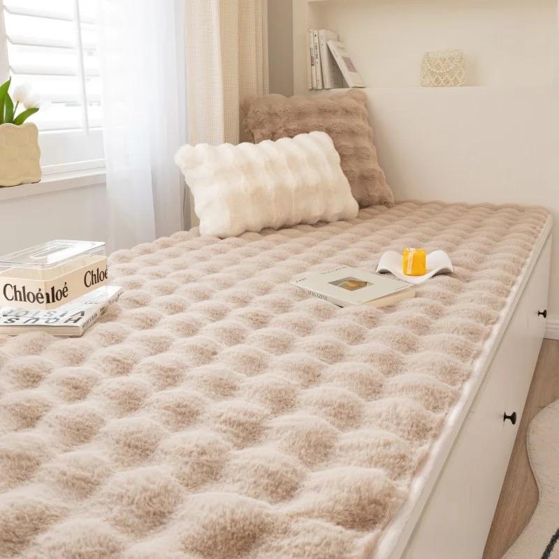 Shaggy Faux Rabbit Fur Plush Area Rug Soft Bubble Velvet Bedroom Bedside Living Room Fluffy Washable Rugs Home Decoration