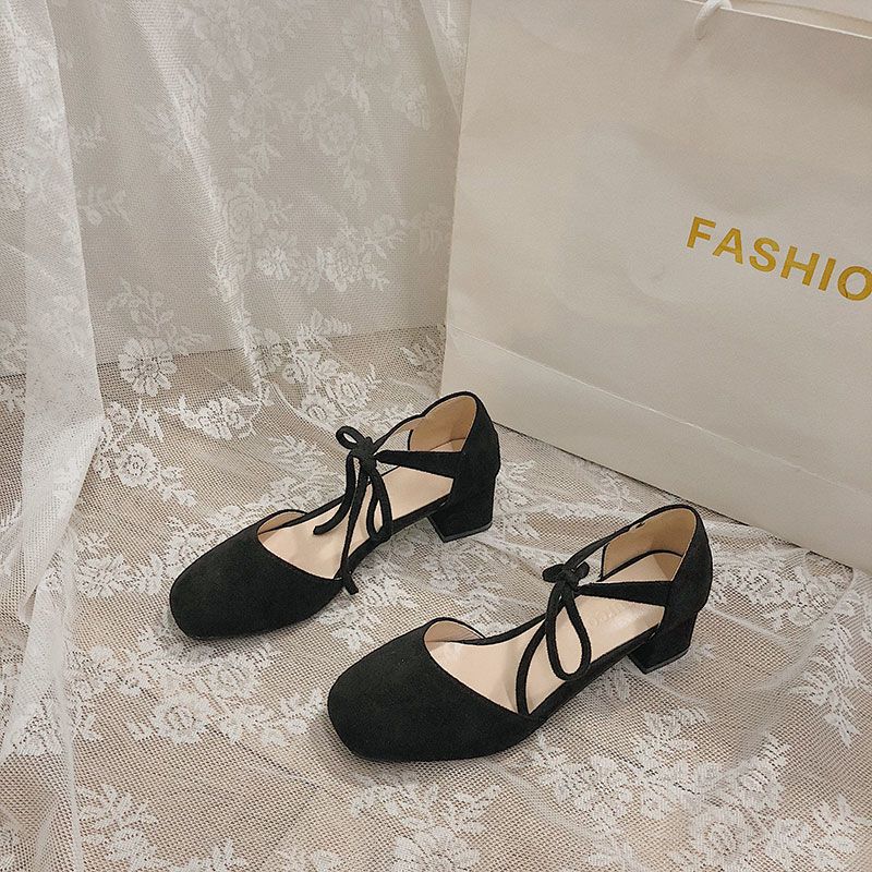 Модные французские ретро туфли на толстом каблуке на высоком каблуке женские летние босоножки Baotou Strappy Sandalias De Mujer красные туфли с неглубоким носком для женщин