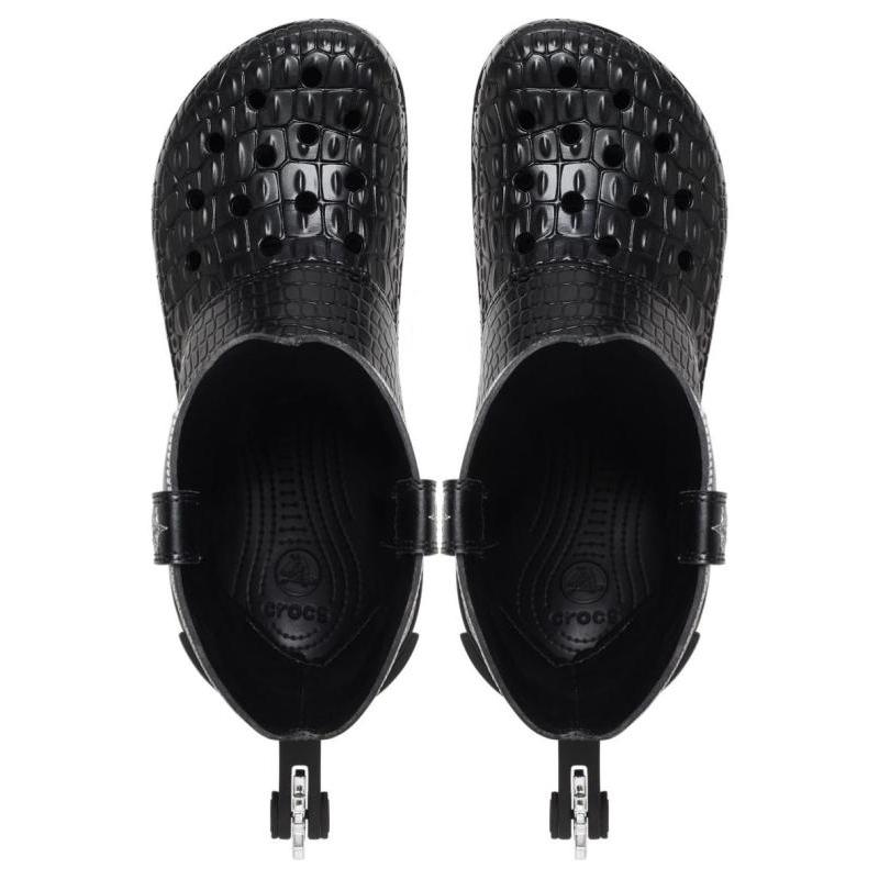 Crocs Классические ковбойские сапоги из денима с круглым носком Унисекс 'Черный'