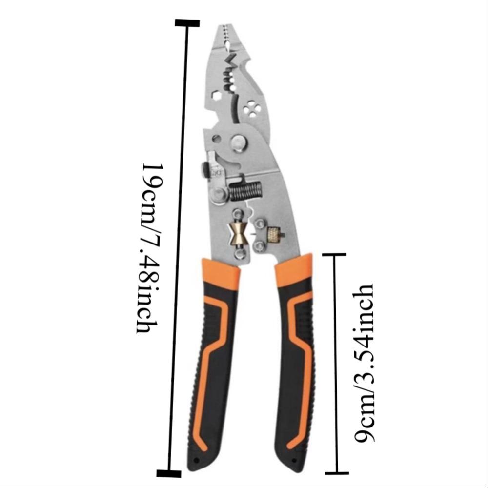 Multi Functional Wire Stripper Carbon Steel+Soft Plastic Crimpper New Thread Cutting Pliers