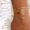 2024 2023 Fashion Luxury Elephant Bracelet Scaled Arrow Palm Eye Ankle Set 5 Ornaments Elegant Rune Bracelet Party Girl Beach Ankle Round Bracelet