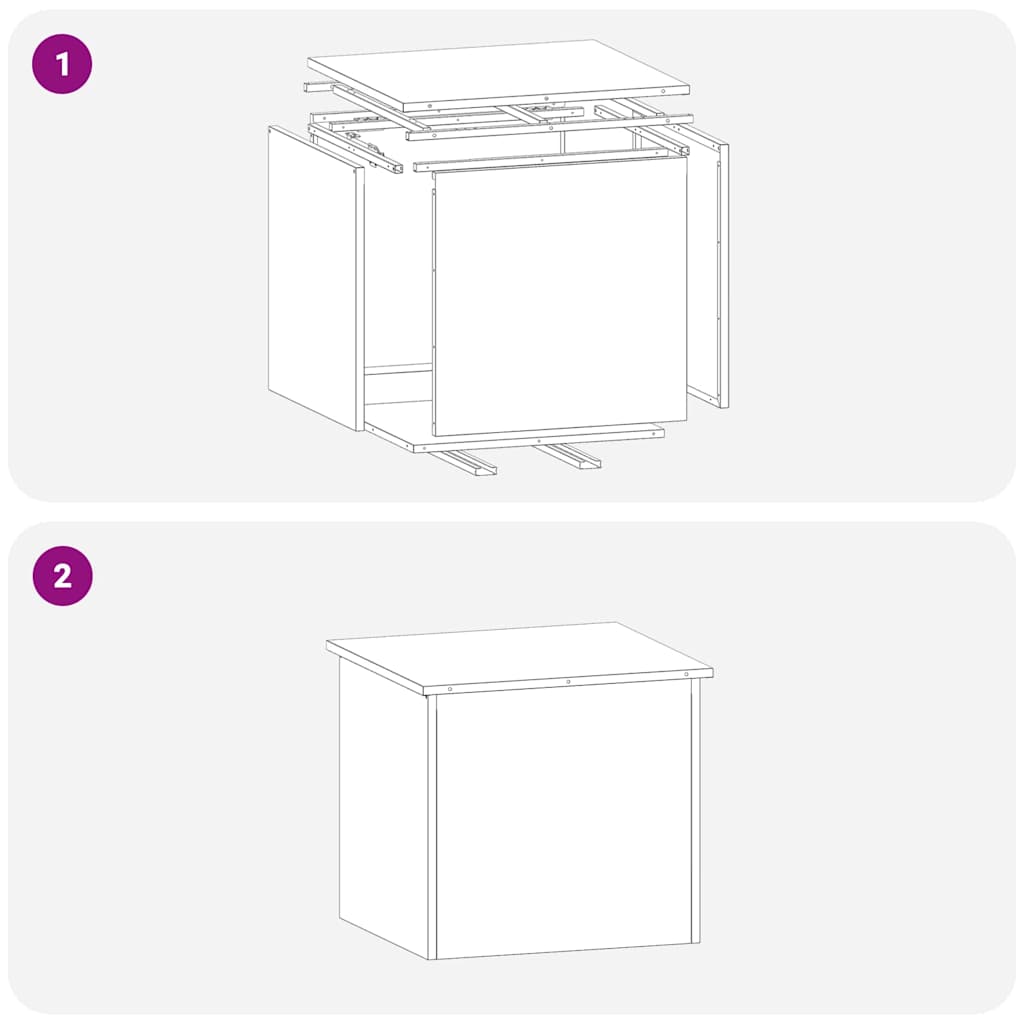Outdoor Storage Box Silver 55 x 50.5 x 50 cm Steel