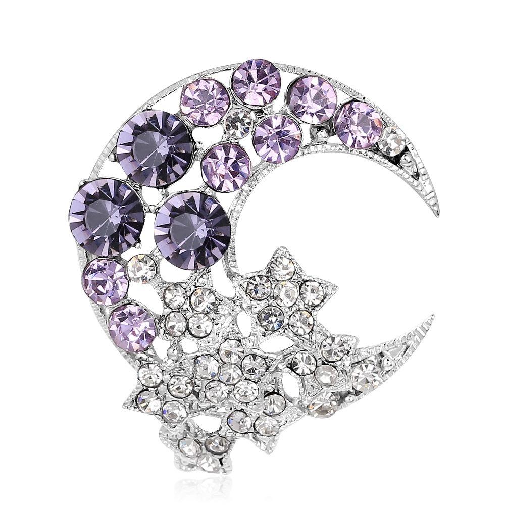 Rhinestone Inlay Brooch Pin Alloy Decor Badge Fashion Lapel Ornament  Gift