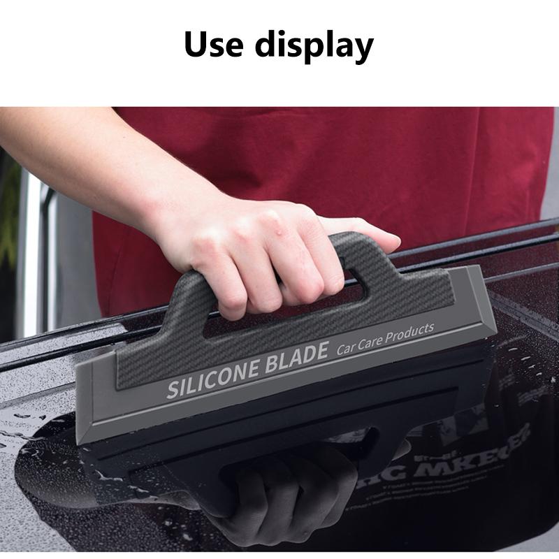 SEAMETAL Soft Silicone Car Wash Wiper Handy Squeegee Water Window Wiper Drying Scraper Blade With Handle