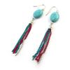 [N3583] - Designer Earrings 'Kilimanjaro' Turquoise Red