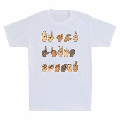 Retro Love Of Hands Cotton Language Gift Equality Tee Shirt TShirt And Kindness