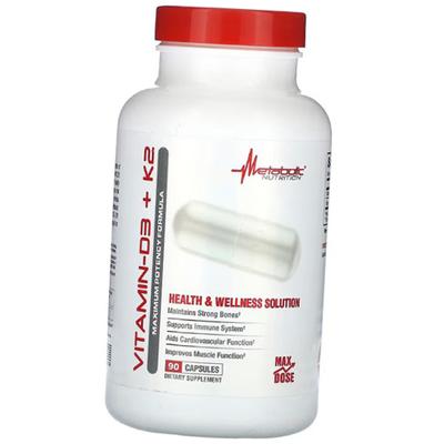 Витамины Д3 и К2, Vitamin-D3 + K2 Maximum Potency Formula, Metabolic Nutrition (36646001)