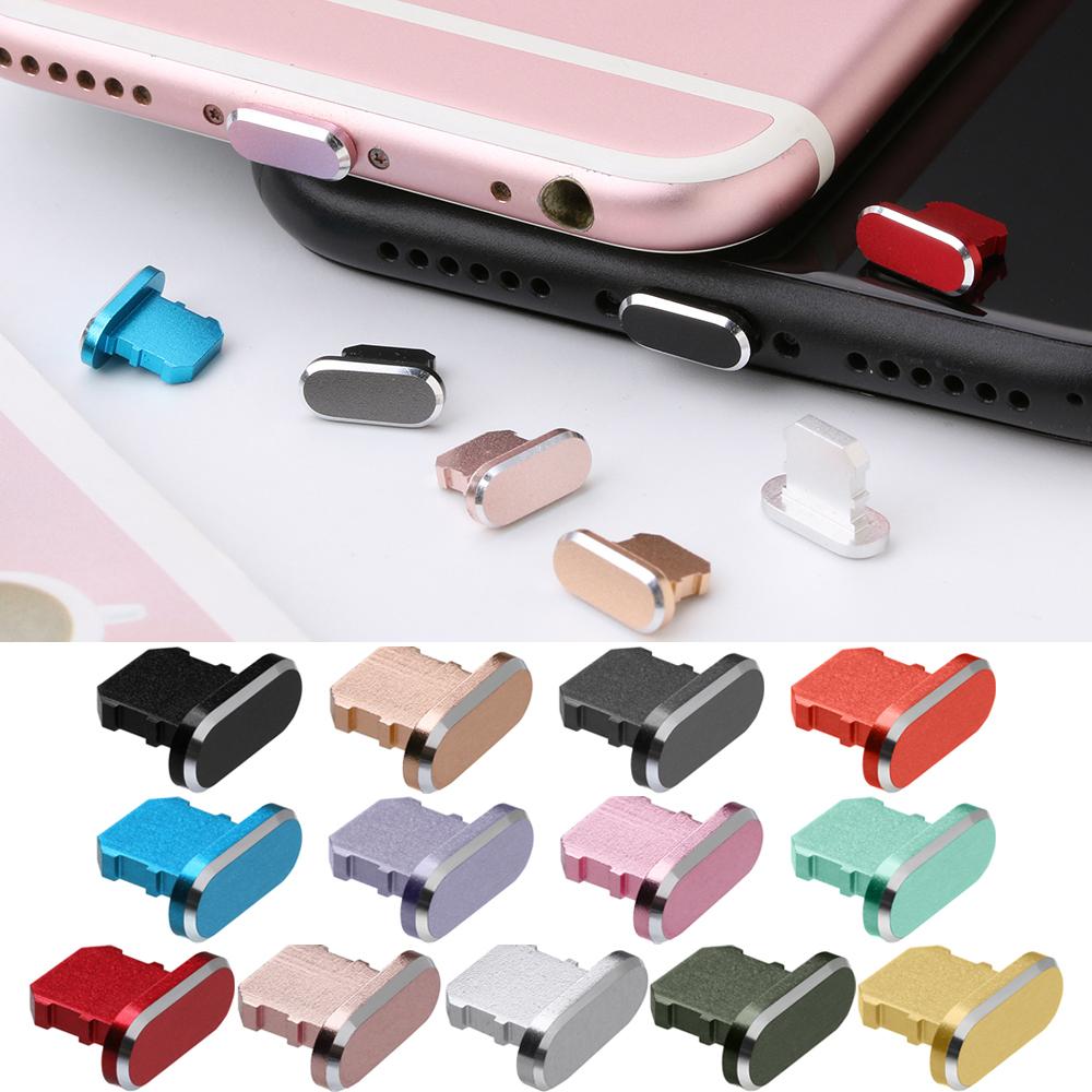Phone Accessories Dustproof Cover Metal Stopper Charging Port Cap Charger Dock Anti Dust Plug