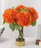 3 Pc Artificial Orange Hydrangea Flowers Faux Silk Floral Arrangement for Home Decor Wedding Decor Long-Lasting Wilt-Free Display