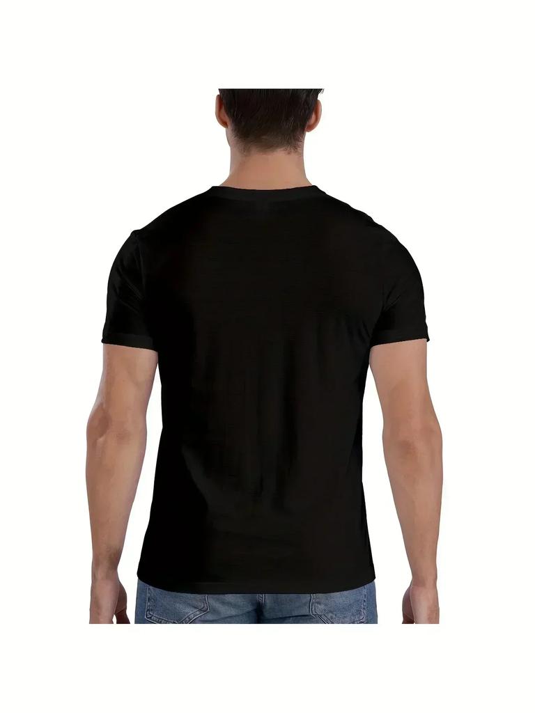 Alexa Bliss Vintage WHT 220G Pure Cotton Single-Sided Printed Round Neck Short Sleeved T-Shirt Men's T-Shirt Black Unisex