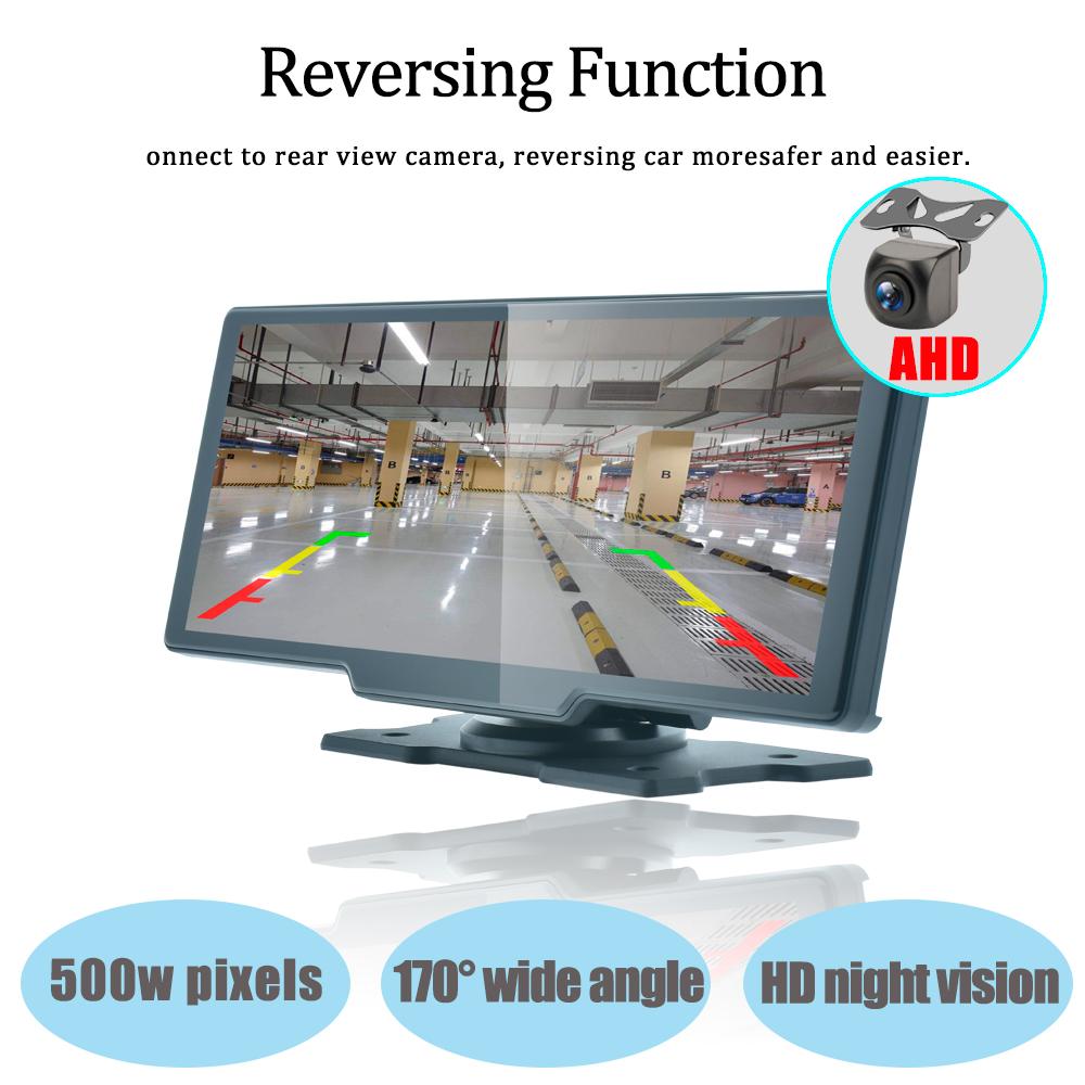 10.26" Support Build-in For Wireless Apple Carplay Andro Auto Bluetooth WiFi Car DVR Dual Cameras Recording 2.5K + 1080P APP Control Multimedia Player