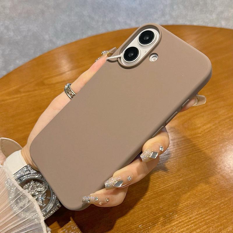 Облачное ощущение Жидкий силикон Подходит для чехла для мобильного телефона Apple 16promax IPhone 15 Ультратонкий Не желтеет Однотонный Предотвращает падения