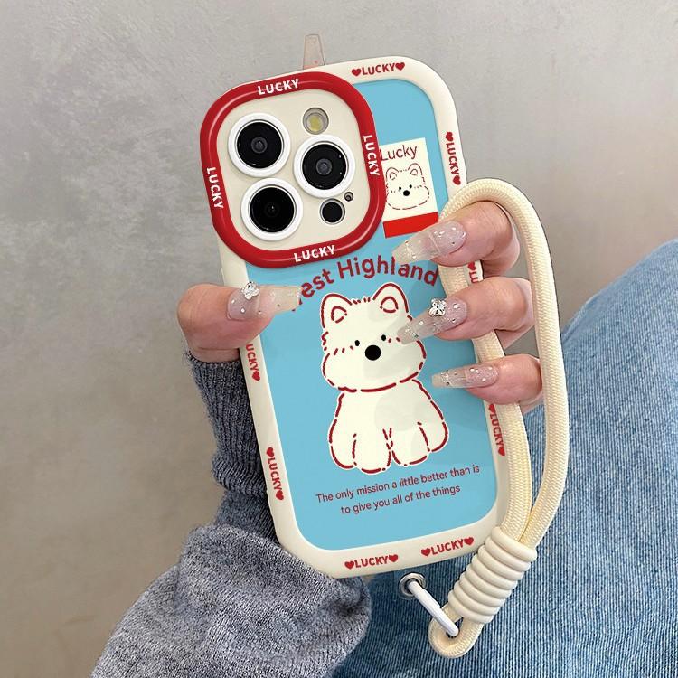 Lucky West Highlands Suitable for Apple 16promax Puff Shell Iphone15/14 Creative 13 Cartoon Anti-fall