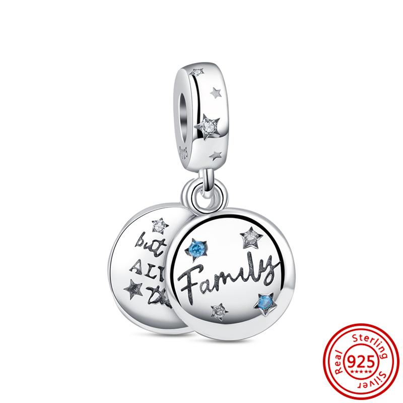 Настоящее серебро 925 пробы цвет светлячок снежинка звездный фианит блестящие подвески паве бусины подходят оригинальные браслеты для женщин ювелирные украшения