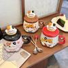 Кружка для кошек с крышкой и ложкой, высококачественная, милая, керамическая, для воды, для женщин, домашняя, большой емкости, для завтрака, для детей