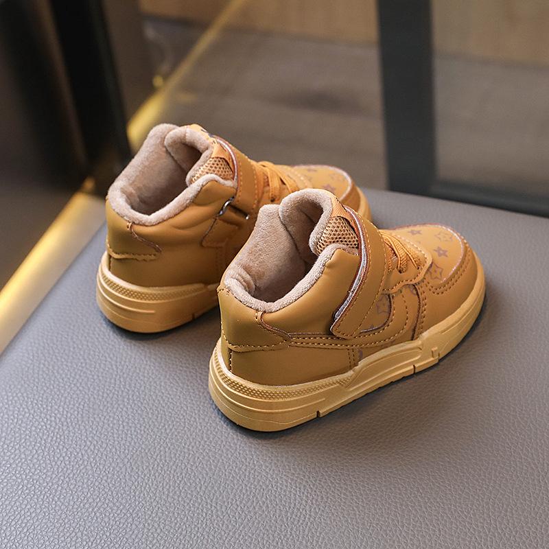 Fleece Sneakers Two Cotton Medium and Small Children's Versatile Board Shoes Boys and Girls Casual Shoes Cotton Shoes