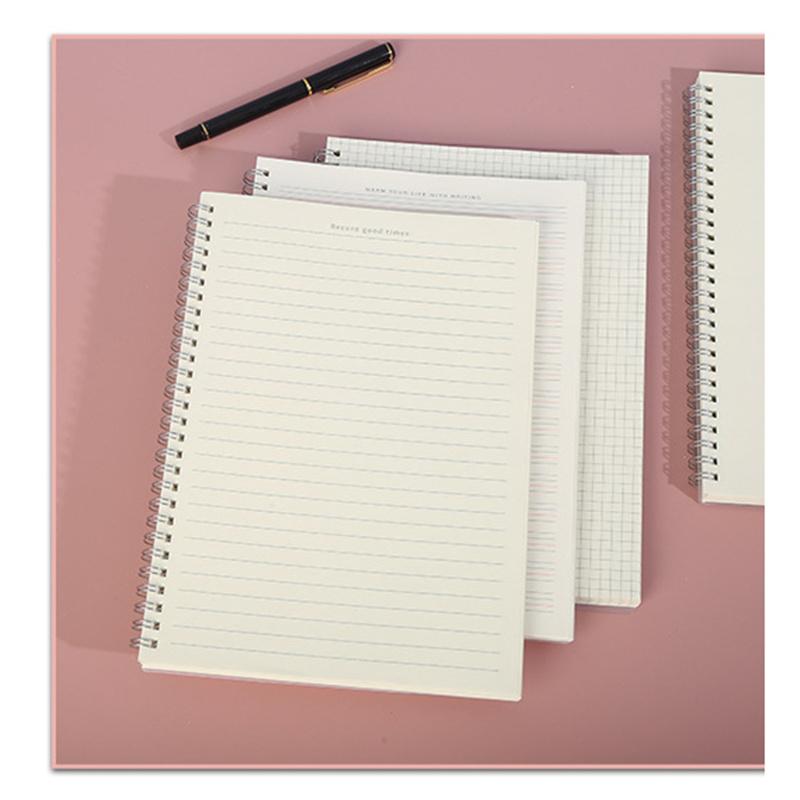 A5/B5/A4 Spiral Coil Notebook Horizontal Grid Blank Notepad Frosted Student Diary Sketchbook School Supplies Stationery