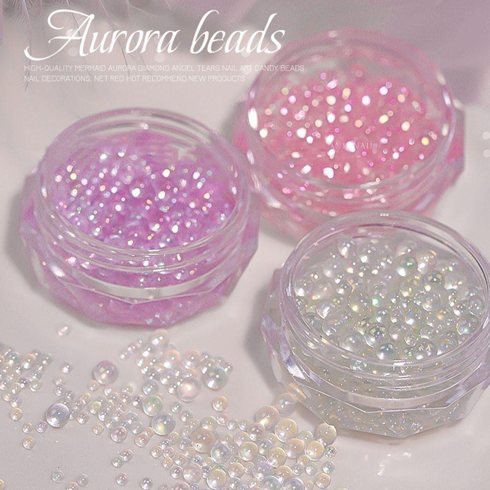 Glass Nail Art Aurora Bubble Beads 3D Nail Art Bubble Bead High Quality 3D Nail Art Decoration